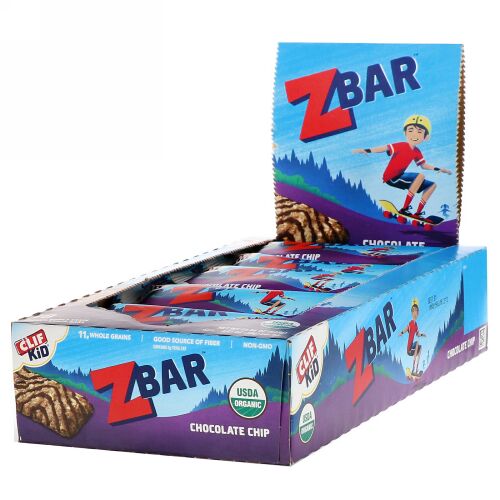 Clif Bar, Clif Kid（クリフキッド）、オーガニックZバー、チョコチップ、18本入り、各36g（1.27oz）