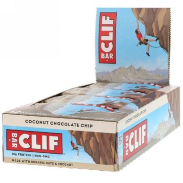Clif Bar, エネルギーバー、ココナッツチョコレートチップ、12本、各68g（2.40オンス）