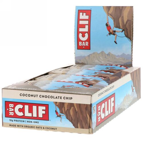 Clif Bar, エネルギーバー、ココナッツチョコレートチップ、12本、各68g（2.40オンス）