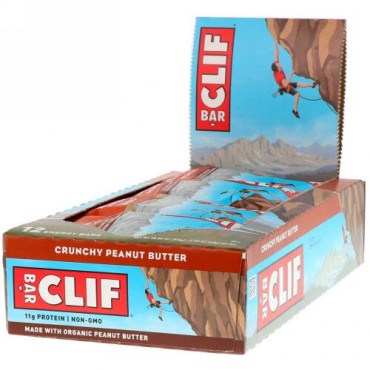 Clif Bar, エネルギーバー、クランチーピーナツバター、12本、各2.40オンス (68 g)