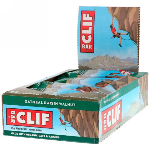 Clif Bar, エネルギーバー, オートミール、レーズン、クルミ, 12本, 各2.40 oz (68 g)