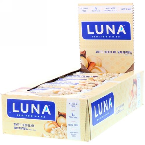 Clif Bar, Luna、女性用完全栄養バー、ホワイトチョコレートマカダミア、15本、各1.69オンス (48 g)