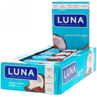 Clif Bar, Luna、女性用完全栄養バー、チョコレートディップココナッツ、15本、各1.69オンス (48 g)