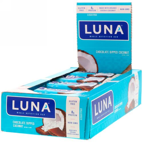 Clif Bar, Luna、女性用完全栄養バー、チョコレートディップココナッツ、15本、各1.69オンス (48 g)