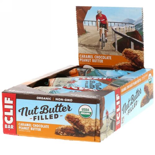 Clif Bar, ナッツバターフィルド、キャラメル・チョコレート・ピーナッツバター、12本、各1.76 oz (50 g) (Discontinued Item)