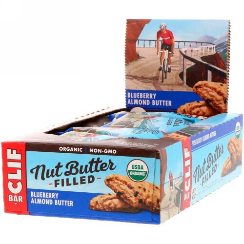 Clif Bar, オーガニックナッツバター入りエナジーバー、ブルーベリーアーモンドバター、12本、各1.76オンス (50 g) (Discontinued Item)