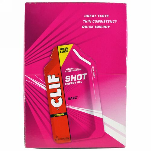 Clif Bar, ショット エネルギーゼリー（Shot Energy Gel）, ラズ（Razz）, 24パケット, 各1.2オンス（34 g）