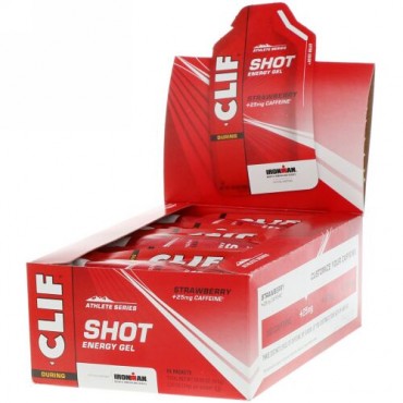 Clif Bar, ショットエナジージェル、ストロベリー+ 25 mgカフェイン、24包、各1.2オンス（34 g）