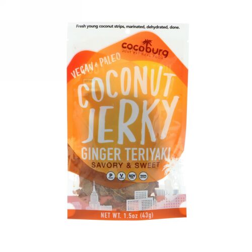 Cocoburg, ココナッツジャーキー、ジンジャーテリヤキ、1.5 oz (43 g) (Discontinued Item)