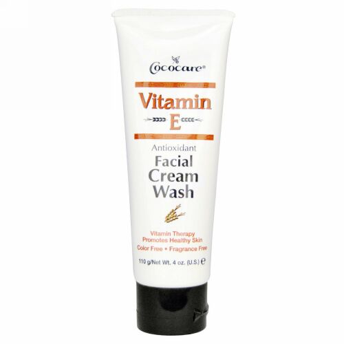 Cococare, ビタミンE、アンチオキシダント フェイシャルクリーム Wash、4 oz (110 g) (Discontinued Item)