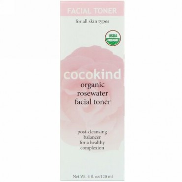 Cocokind, オーガニックローズウォーター フェイシャルトナー、 4 fl oz (120 ml) (Discontinued Item)