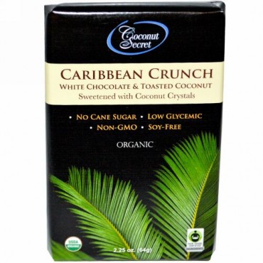 Coconut Secret, オーガニックカリビアンクランチ, ホワイトチョコレート & トーストココナッツ, 2.25オンス (64 g) (Discontinued Item)