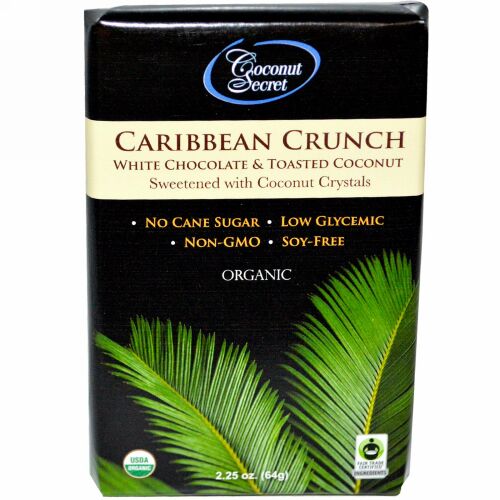 Coconut Secret, オーガニックカリビアンクランチ, ホワイトチョコレート & トーストココナッツ, 2.25オンス (64 g) (Discontinued Item)