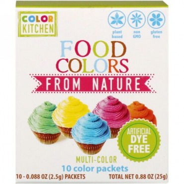 ColorKitchen, Food Colors From Nature, Multi-Color, 10 Packets, 0.088 oz (2.5 g) Each