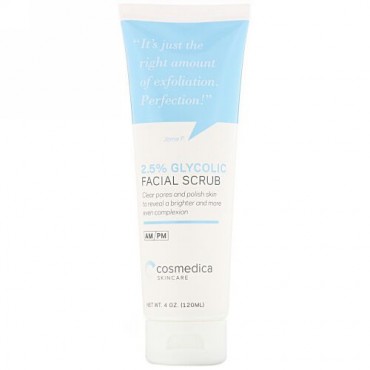 Cosmedica Skincare, 2.5% グリコール フェイシャルスクラブ、4オンス (120 ml)