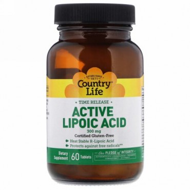Country Life, Active Lipoic Acid, Time Release, 300 mg, 60 Tablets