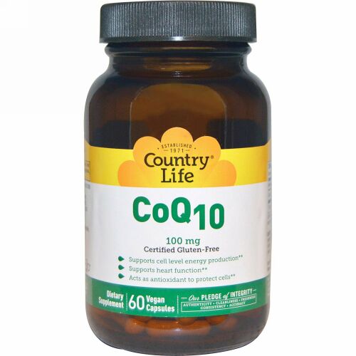 Country Life, CoQ10, 100 mg, 60粒（ベーガンカプセル）