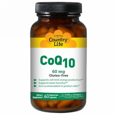 Country Life, CoQ10, 60 mg, 60粒（ベジタリアンカプセル）