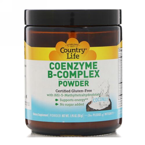 Country Life, コエンザイムBコンプレックスパウダー、ココナッツ、1.95 oz (55 g) (Discontinued Item)