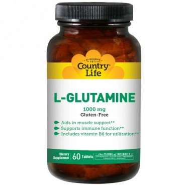 Country Life, L-グルタミン、1000 mg、60 錠 (Discontinued Item)