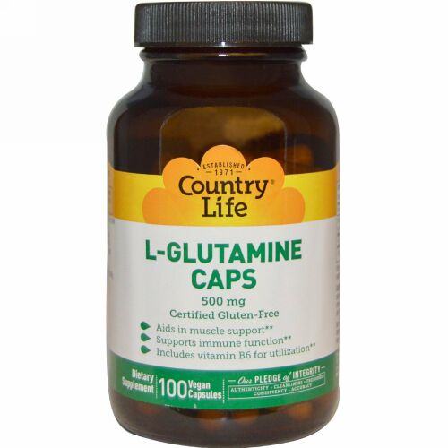 Country Life, L-グルタミン・キャップ、500 mg、ベジキャップ 100 錠 (Discontinued Item)