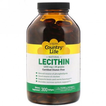 Country Life, レシチン、1200mg、300ソフトジェル (Discontinued Item)