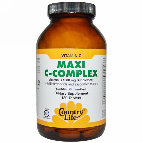 Country Life, Maxi C-Complex, 1,000 mg, 180 Tablets