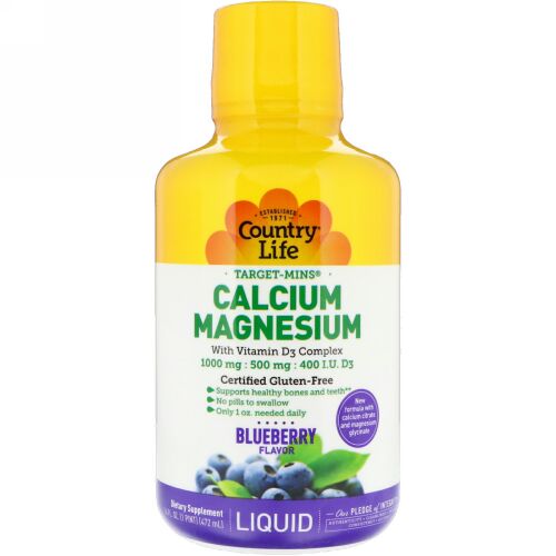 Country Life, Liquid Calcium Magnesium, Blueberry, 16 fl oz (472 ml)