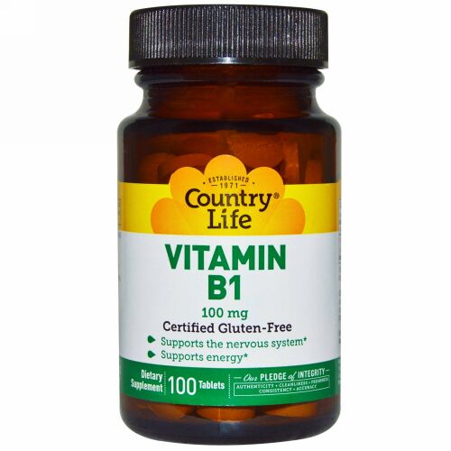 Country Life, ビタミン B1、100 mg、100 錠 (Discontinued Item)