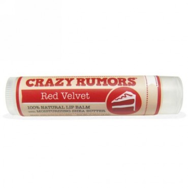 Crazy Rumors, 100％ナチュラルリップバーム、レッドベルベット、0.15オンス（4.4ml） (Discontinued Item)