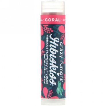 Crazy Rumors, HibisKiss、ハイビスカスフレーバーリップカラー、コーラル、0.15オンス (4.4 ml) (Discontinued Item)