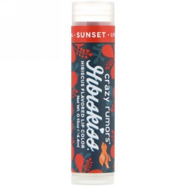 Crazy Rumors, HibisKiss、ハイビスカスフレーバーリップカラー、サンセット、0.15オンス (4.4 ml) (Discontinued Item)