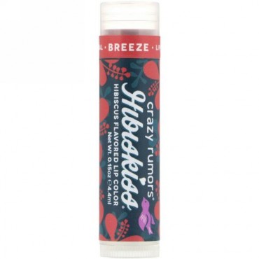 Crazy Rumors, Hibiskiss、ハイビスカスフレーバーリップカラー、ブリーズ、0.15オンス (4.4 ml) (Discontinued Item)
