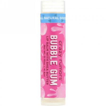 Crazy Rumors, Lip Balm with Shea Butter, Bubble Gum, 0.15 oz (4.4 ml) (Discontinued Item)