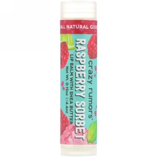 Crazy Rumors, シアバター、ラズベリーシャーベット配合リップバーム、0.15オンス (4.4 ml) (Discontinued Item)