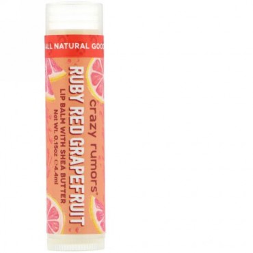 Crazy Rumors, シアバター、ルビーレッドグレープフルーツ配合リップバーム、0.15オンス (4.4 ml) (Discontinued Item)