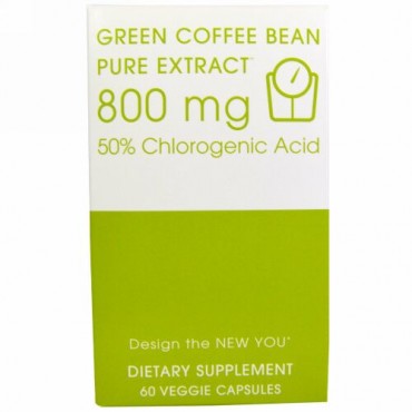 Creative Bioscience, 生コーヒー豆, ピュアエキス, 800 mg, 60粒（ベジタリアンカプセル） (Discontinued Item)