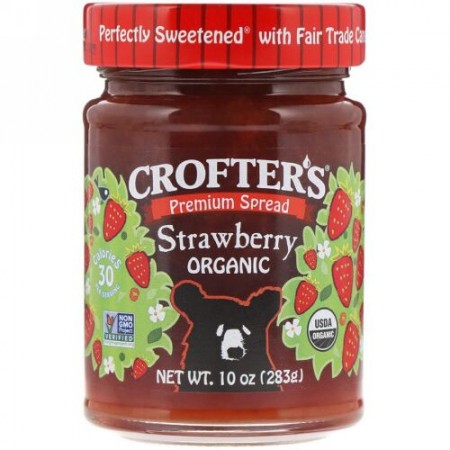 Crofter's Organic, プレミアムスプレッド、ストロベリー、オーガニック、10 oz (283 g) (Discontinued Item)