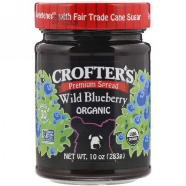 Crofter's Organic, オーガニック、プレミアム・スプレッド、ワイルド・ブルーベリー、 10 オンス (283 g) (Discontinued Item)