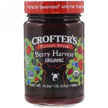 Crofter's Organic, プレミアム スプレッド、ベリー ハーベスト オーガニック、16.5 oz (468 g) (Discontinued Item)