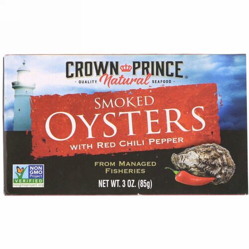 Crown Prince Natural, 燻製オイスターと赤唐辛子、85g （3oz）
