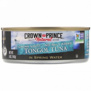 Crown Prince Natural, トンゴルツナ、チャンクライト-無塩、天然水、142g（5oz）