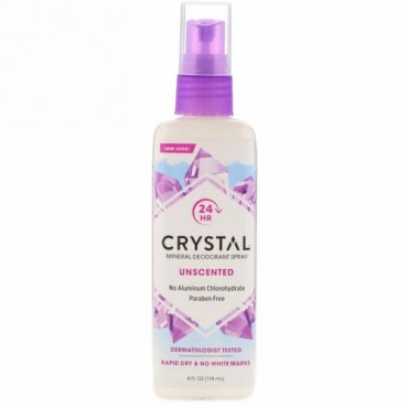 Crystal Body Deodorant, ミネラルデオドラントスプレー、無香、4液量オンス (118 ml)