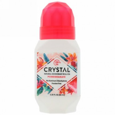Crystal Body Deodorant, ナチュラルデオドラントロールオン、ポムグラニット（ザクロ）、2.25液量オンス (66 ml)