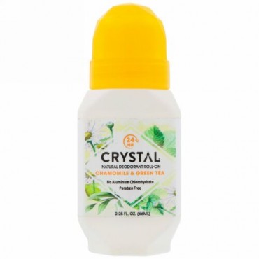 Crystal Body Deodorant, 回転塗布式天然デオドラント、カモミー & 緑茶、2.25 fl oz (66 ml)