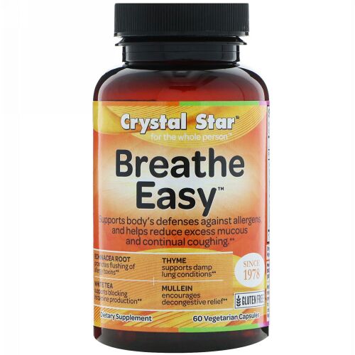 Crystal Star, Breathe Easy, 60 Vegetarian Capsules (Discontinued Item)