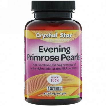 Crystal Star, イブニングプリムローズ・パールズ、500 mg、ソフトジェル90個 (Discontinued Item)