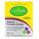 Culturelle, Probiotics, 3-in-1 Complete Probiotic with Omega 3s, 30 Once Daily Capsules