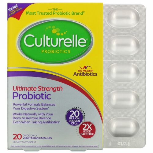 Culturelle, Probiotics, Ultimate Strength Probiotic, 20 Billion CFUs, 20 Once Daily Vegetarian Capsules