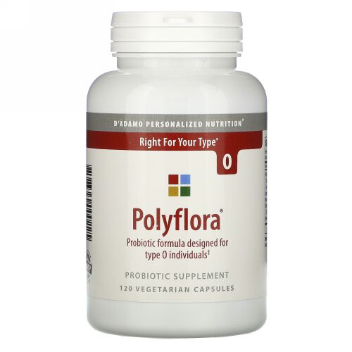 D'adamo, Polyflora, Probiotic Formula for Blood Type Diet O, 120 Veggie Caps